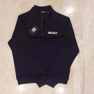 NBC Tour Footjoy Golf Sweater Men's Small Navy Drop Needle Half Zip NWT